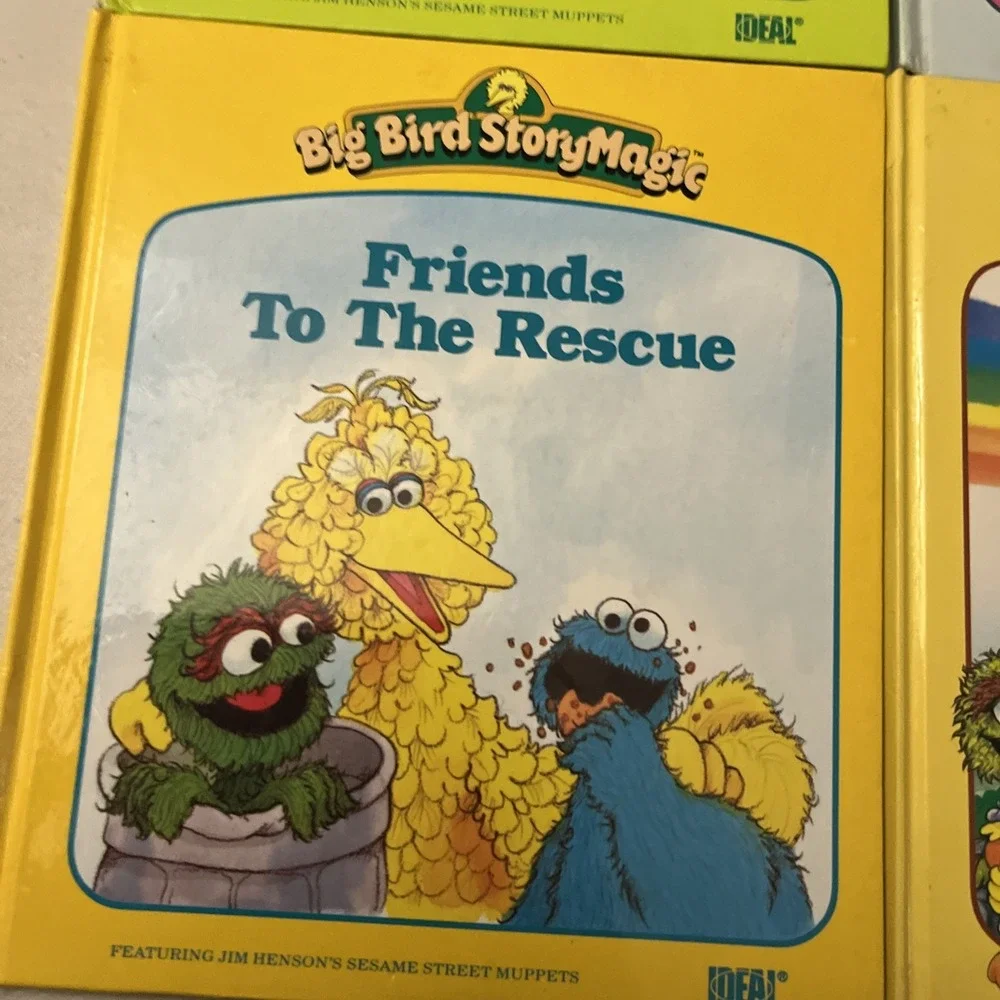 Ideal Big Bird Story Magic Books Lot 4 Books Only Sesame Street Muppets Read